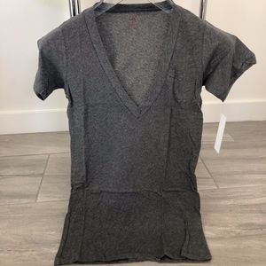 NWT LNA Deep V Short Sleeve Tee - Gray Size S